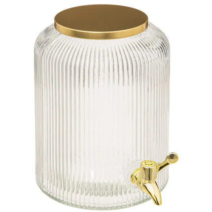 Distributeurs de boissons en verre de 5 litres avec robinet en métal doré