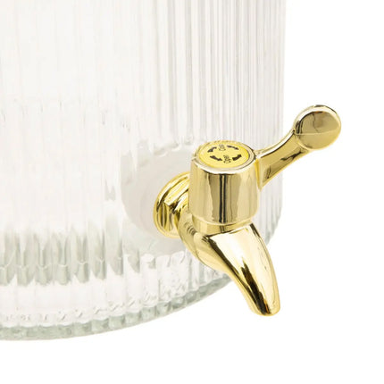 Distributeurs de boissons en verre de 5 litres avec robinet en métal doré