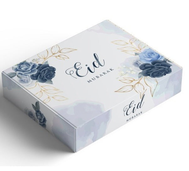 Gebäckschachtel Eid Mubarak - Pfingstrose blau