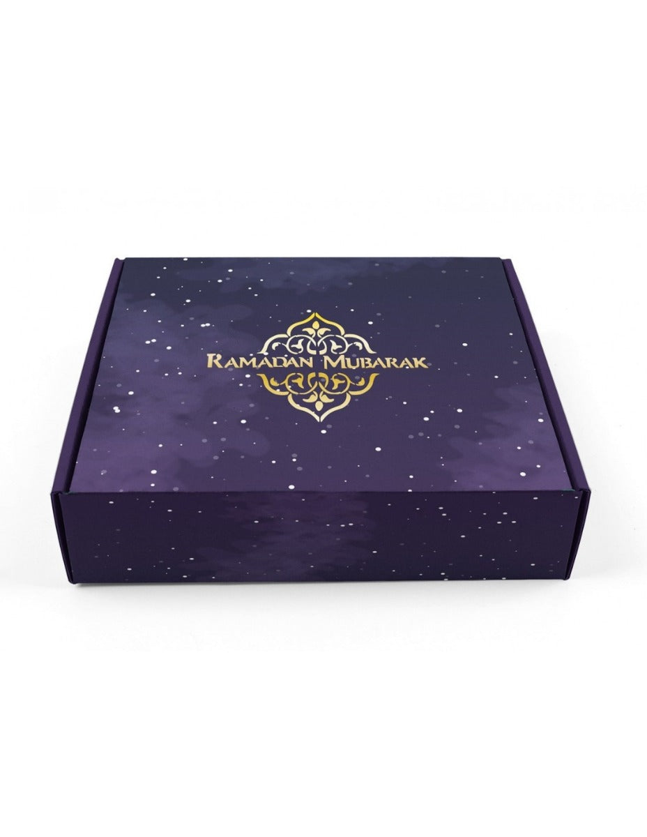 Ramadan Mubarak  Gebaksdoos  (paars/goud)