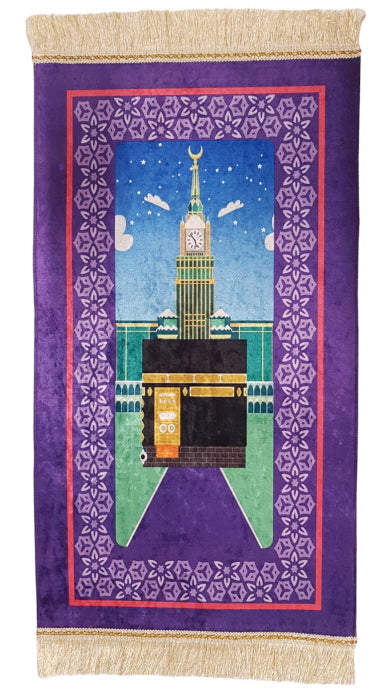 Gebedskleed Kaaba 90 x 50 cm – sajada met antislip, voor kind en volwassene – foto 2