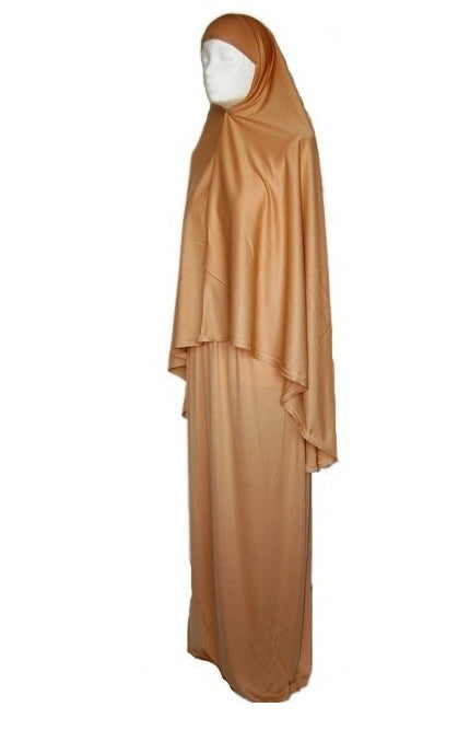 Gebedsset vrouwen tweedelig – rok en khimar, one size, stretchstof – foto 2