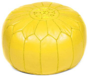 Pouf marocain jaune