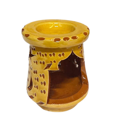 Brûleur d'Huile Fait Main Marocain – Porte-bougie Chauffe-plat en Céramique – Divers coloris