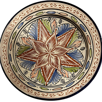 Plat marocain gravé en céramique