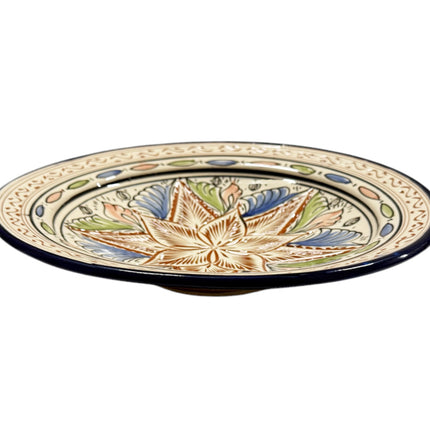 Plat marocain gravé en céramique