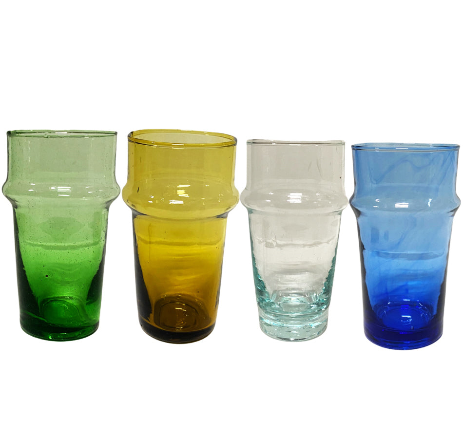 Marokkaanse beldi glazen van gerecycled glas – mondgeblazen, 12 cm hoog – foto 4