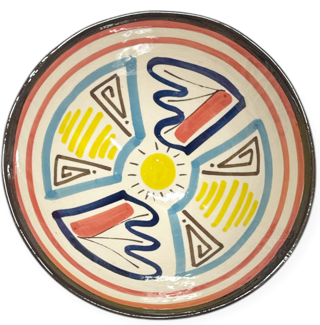 Bol marocain peint à la main - 24 cm - couleurs vives