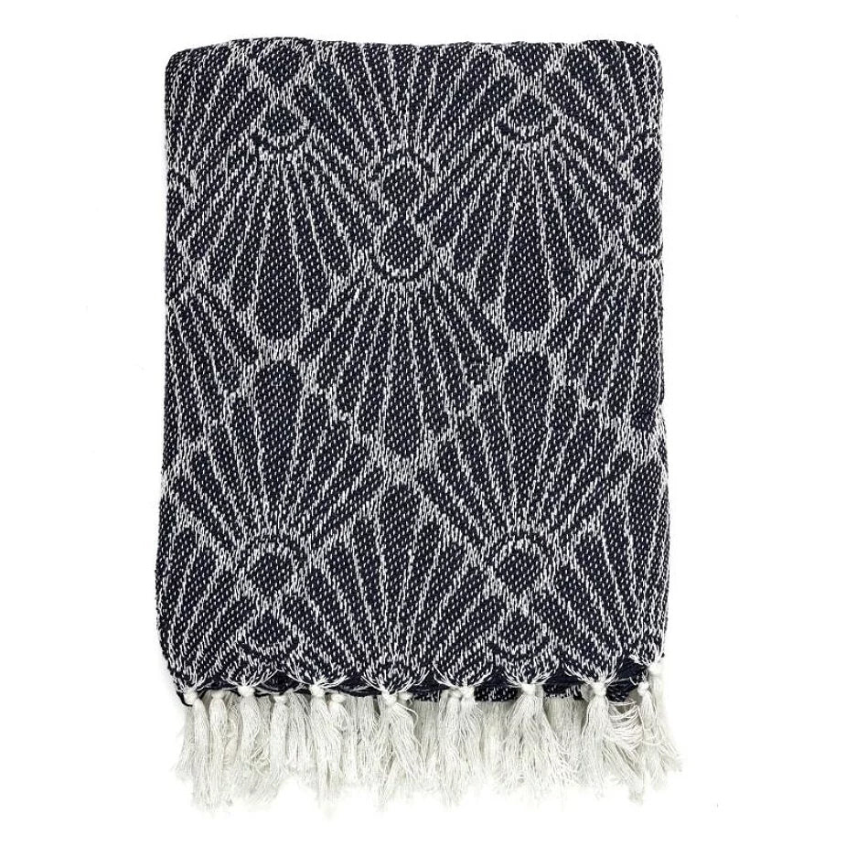 Geometrisches Plaid Marineblau