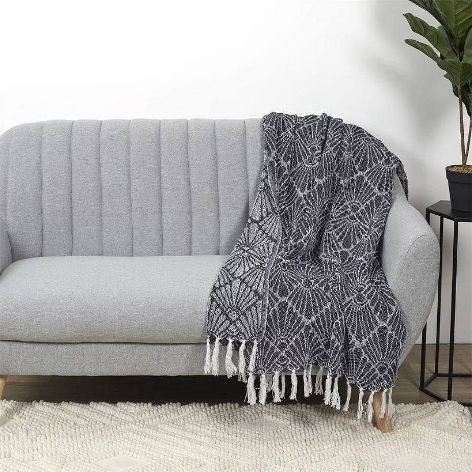 Geometrisches Plaid Marineblau