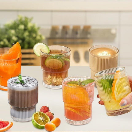 Verre à boire côtelé – verre à café – 185 ml – Lot de 6
