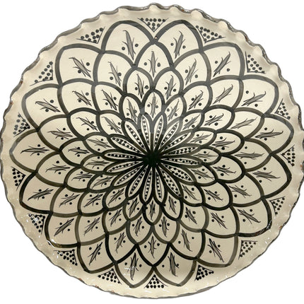 Plat marocain cannelé gris Ø35
