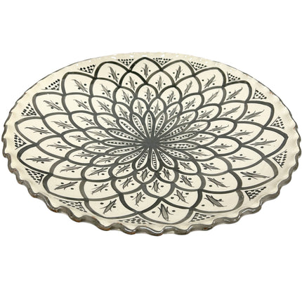 Plat marocain cannelé gris Ø35