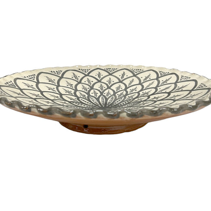Plat marocain cannelé gris Ø35