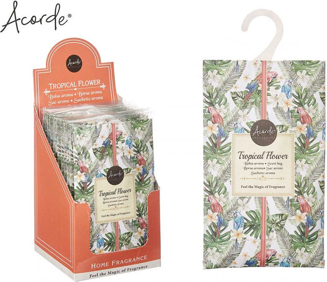 Sachets parfumés - Armoire - Désodorisant - Toilettes - Aspirateur - Rouge tropical - 1 pièce