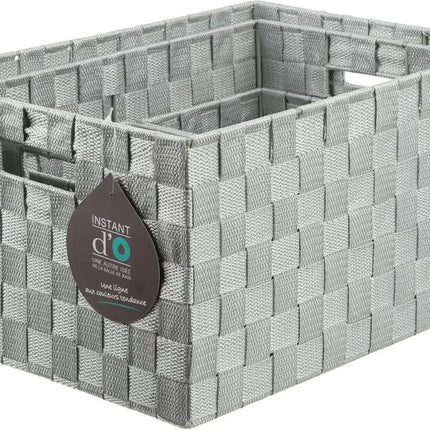 Paniers de rangement tressés - Lot de 4 - polyester - gris - organiseurs de placard - rangement