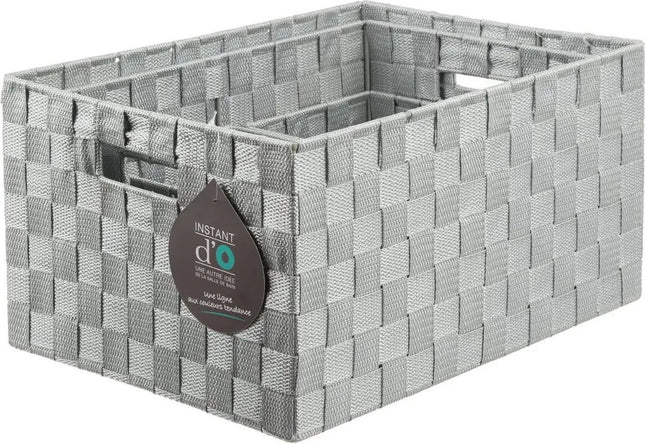 Gevlochten opbergmanden - Set van 4 - polyester - grijs - kast-organisers - opbergen