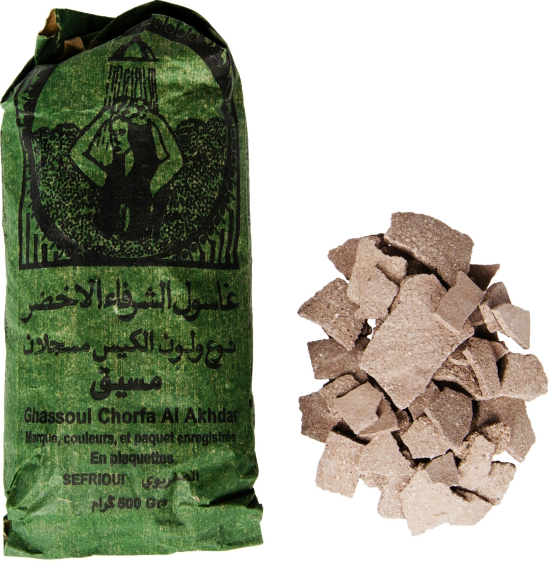 Marokkaanse ghassoul klei uit het Atlasgebergte – rhassoul, 500 gram