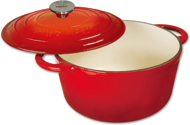 Cocotte en fonte - ovale - 30cm - 4,5L - rouge - émaillée