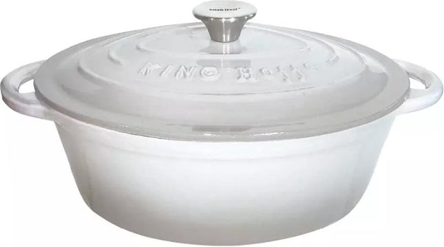 Kinghoff - cocotte en fonte - ovale - 30cm - 4,5L - Grise - émail