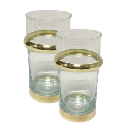 Verre marocain beldi doré 12 cm