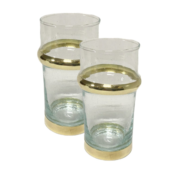Verre marocain beldi doré 12 cm