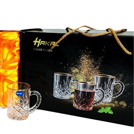 Verres à bordure dorée avec anse - lot de 6