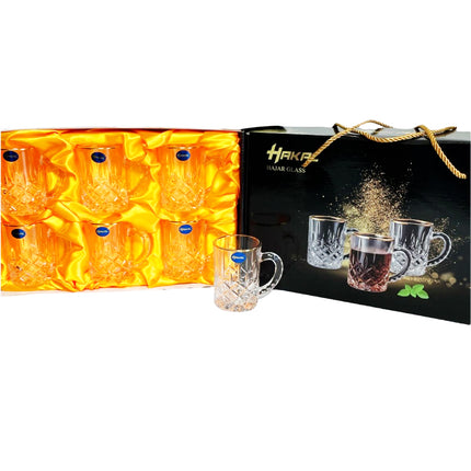 Verres à bordure dorée avec anse - lot de 6
