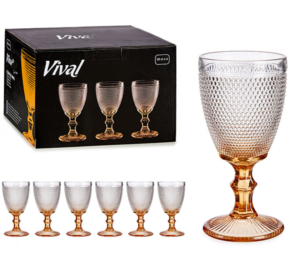 Stielgläser – 6er-Set – Gold – 33 cl