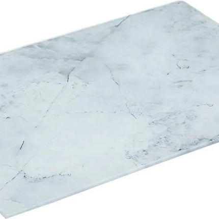Planche à découper en verre - Motif marbré - 4 en 1 : Plateau apéritif - Découpe - Service - 40 x 30 cm