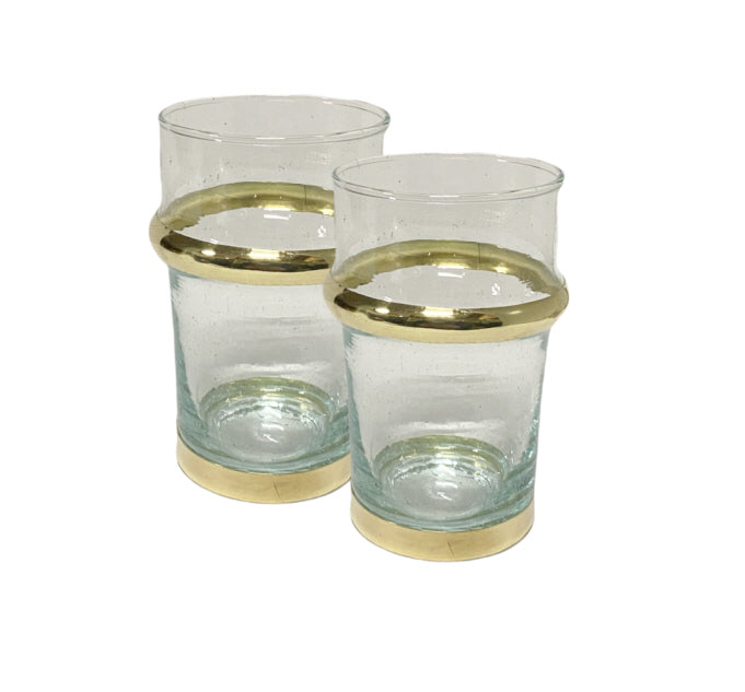 Marokkanisches Beldi-Glas Gold 9 cm