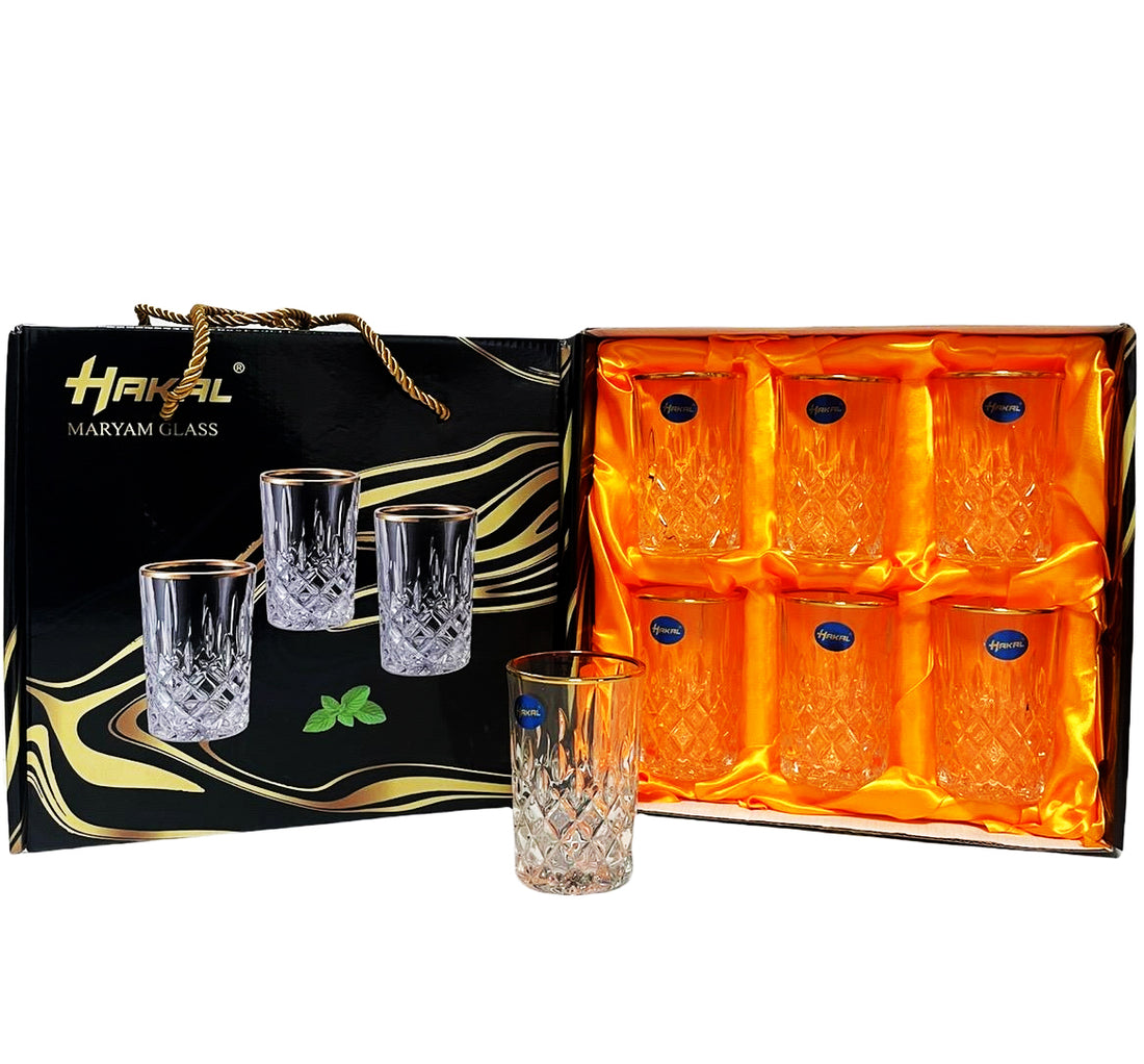 Glasses with gold rim - set of 6