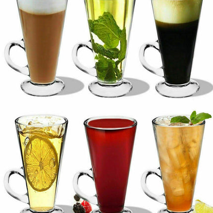 Verres à Latte Macchiato Cappuccino – Avec anse | Lot de 6 pièces | 280 ml | Verres à café | Irish