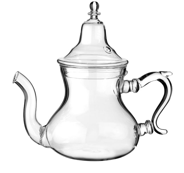 Théière marocaine en verre avec réchaud