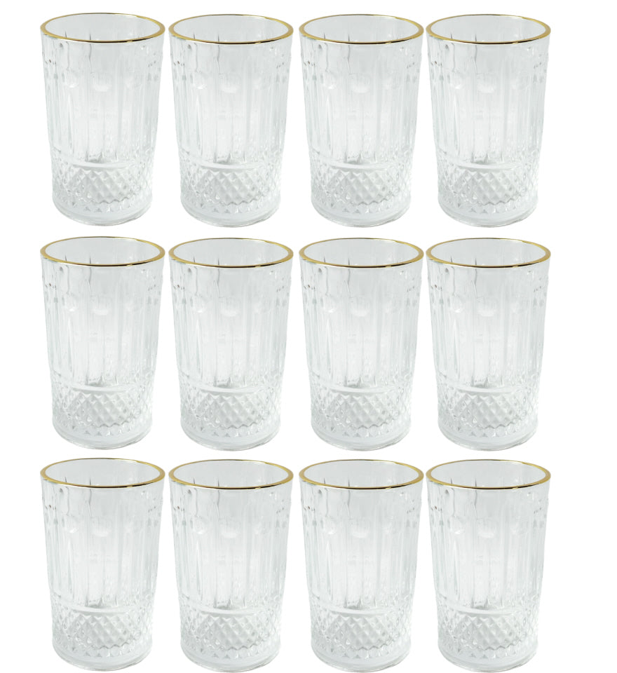 Gläser goldener Rand – 12er-Set – 180 ml