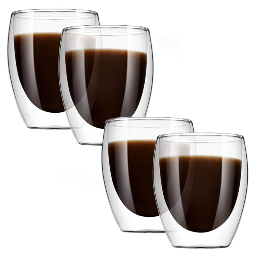 Doppelwandige Espressotassen – 80 ML – 4er Set
