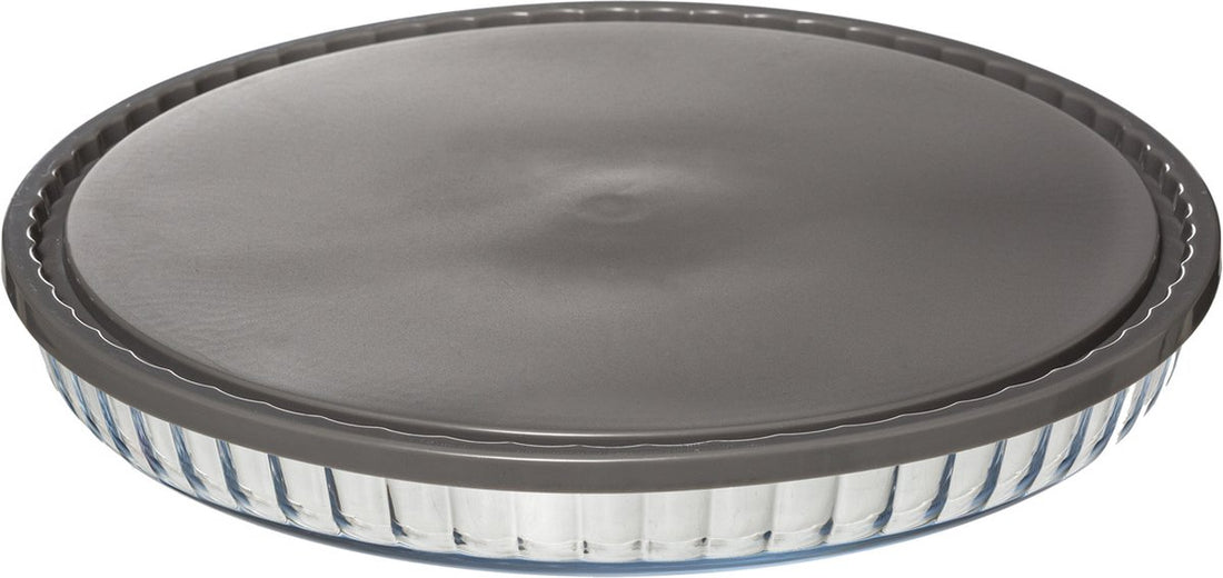 Glass fruitcake pan with lid, Ø 30 cm