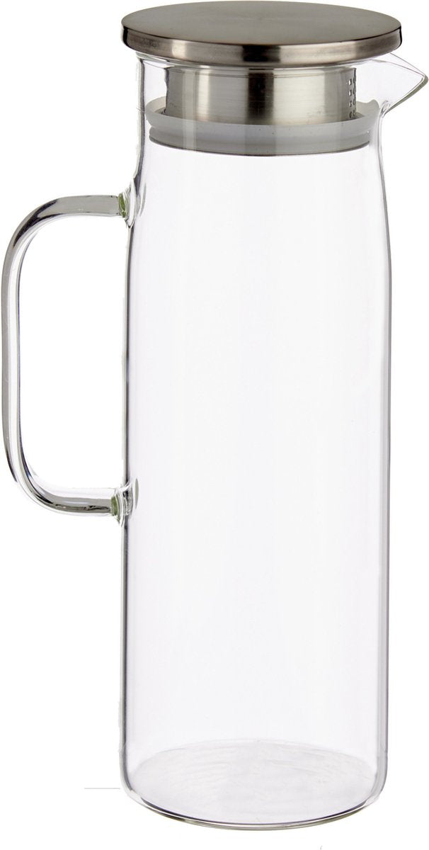 Glaskaraffe/Saftkanne mit luxuriösem Deckel, 1,2 Liter
