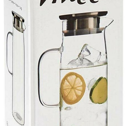 Carafe/pichet à jus en verre avec couvercle de luxe de 1,2 litre