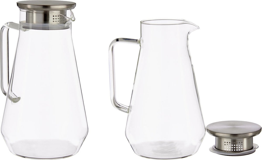 Karaffe/Saftkanne aus Glas mit luxuriösem Deckel, 1,5 Liter