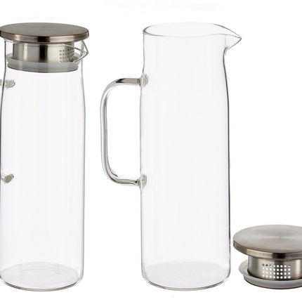 Carafe/pichet à jus en verre avec couvercle de luxe de 1,2 litre