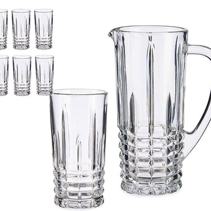 Carafe en verre 1 litre avec 6 verres à boire de 250 ml