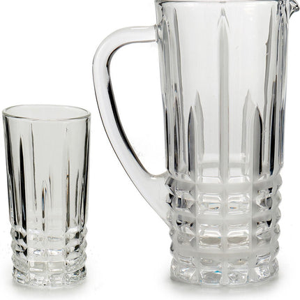 Carafe en verre 1 litre avec 6 verres à boire de 250 ml