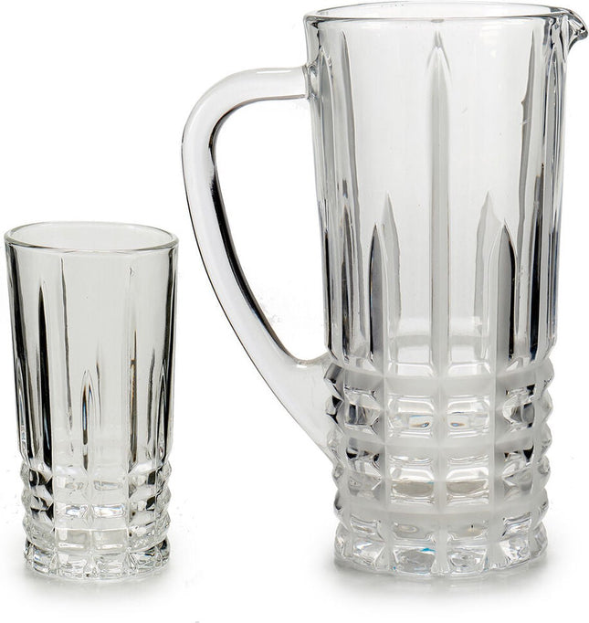 Carafe en verre 1 litre avec 6 verres à boire de 250 ml