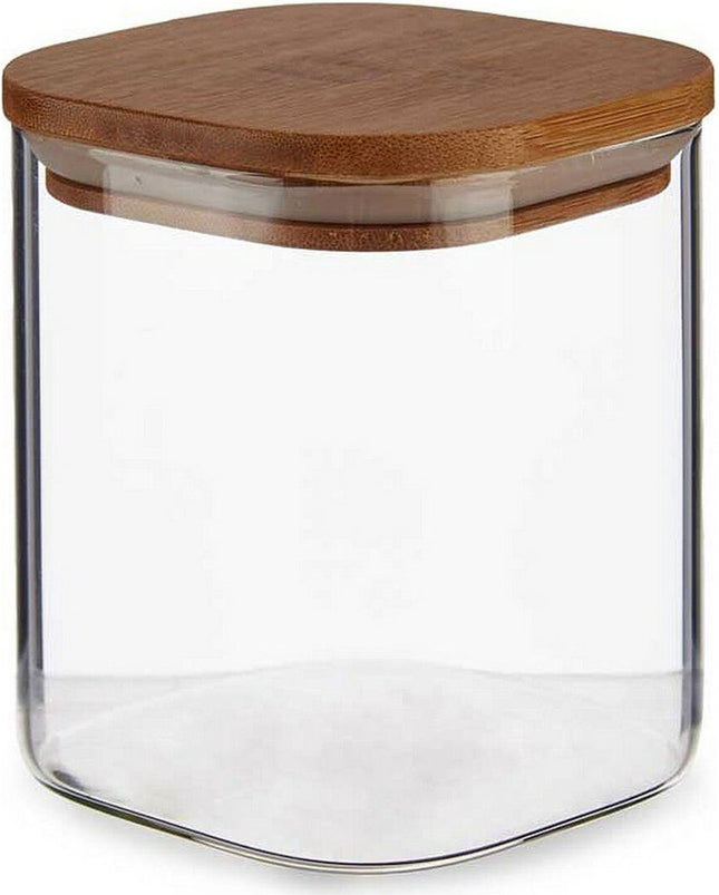 Bocal de Conservation en Verre avec Couvercle en Bambou (880 ml)