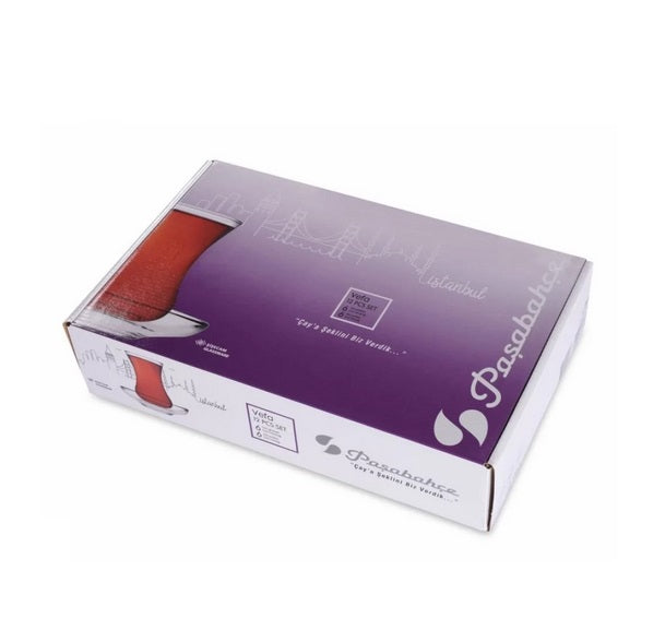 Turkse Theeglazen Met Onderzetters – Set van 6 – 130 ML