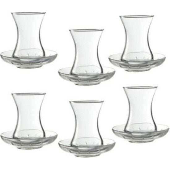 Turkse Theeglazen Met Onderzetters – Set van 6 – 130 ML