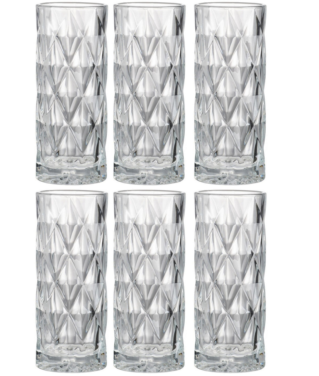 Tumbler longdrinkglazen 36 cl, set van 6 – glas met structuur