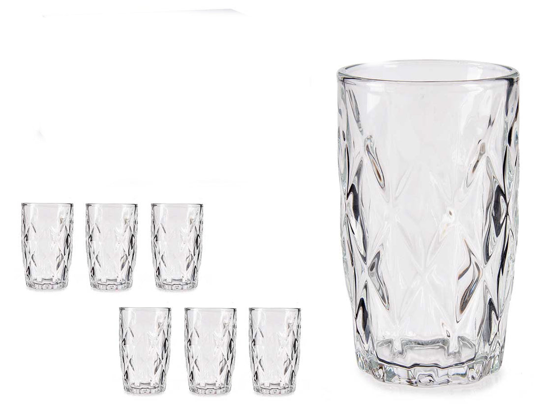 Gedecoreerde drinkglazen, set van 6 – waterglazen van 340 ml, transparant – foto 3