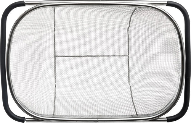 Passoire/égouttoir d'évier argent 36,5 x 23 cm en acier inoxydable - Extensible - Passoircs de cuisine